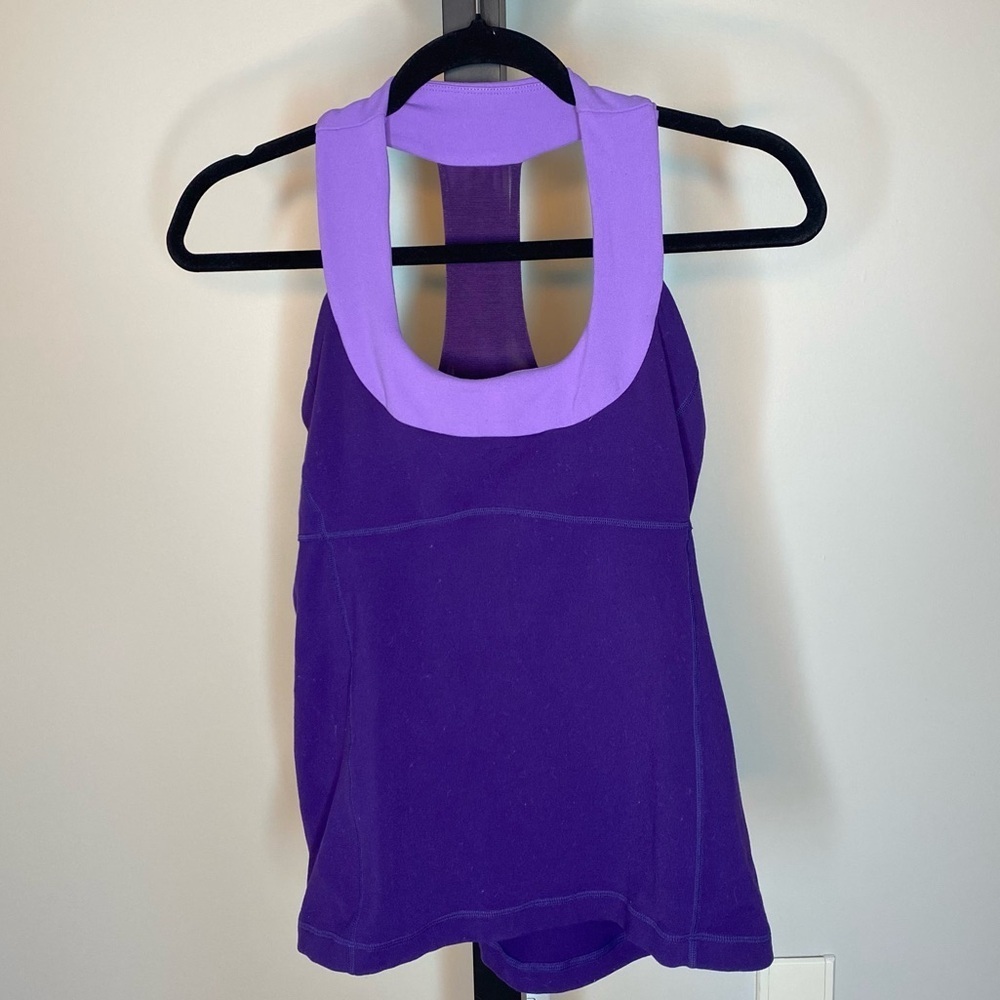 LULULEMON Scoop Neck Tank Top Purple Racerback Yoga Yogi Activewear Size 10 - Picture 4 of 10